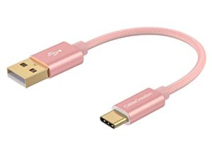 USB C to USB Cable Short 6 inch CableCreation Durable USB C to USB A Short USB C Cable Fast Charging 3A 480Mbps Data USB A to USB C for Power Bank Stylus Pen S22 S21 Pixel 0.15m Rose Gold