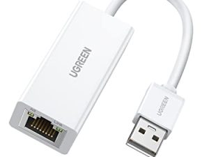 UGREEN Ethernet Adapter USB 2.0 to 10 100 Network RJ45 LAN Wired Adapter Compatible with Nintendo Switch Wii Wii U MacBook Chromebook Windows Mac OS Surface Linux ASIX AX88772A Chipset White
