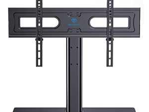 PERLESMITH Universal TV Stand Table Top TV Base for 37-70 inch LCD LED OLED 4K Flat Screen TVs-Height Adjustable TV Mount Stand with Tempered Glass Base