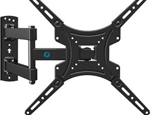 Full Motion TV Wall Mount Bracket Articulating Arms Swivels Tilts Extension Rotation for Most 26-55 Inch LED LCD Flat Curved Screen TVs