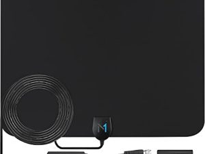 [Early Release 2023 Chipset] HDTV Indoor Antenna Black Long Range 330 Mile Signal Reception; Hi-Power Amplified Antenna + 16.5 ft Coax Cable; Supports All HD Digital TV formats; Mata1-USA