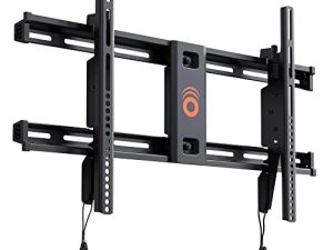 ECHOGEAR Wall Mount for TVs Up to 90" - Low Profile Design Holds Your TV Only 2.25" from The Wall - Fast Install with Template & You Can Level After Mounting - Pull Strings for Easy Cable Access