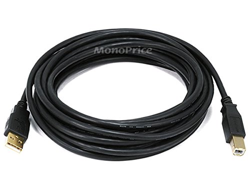 Monoprice 15-Feet USB 2.0 A Male to B Male 28/24AWG Cable (Gold Plated) (105440) Monoprice 15-Feet USB 2.0 A Male to B Male 28/24AWG Cable (Gold Plated) (105440)