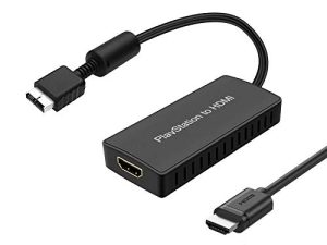 PS2 to HDMI Adapter PS2 HDMI Cable PS2 to HDMI Converter Support 4:3/16:9 Screen aspect ratio switch. Works for Playstation 1/Playstation 2 HD Link Cable. Playstation 1 Adapter Sony PS2 HDMI Converter