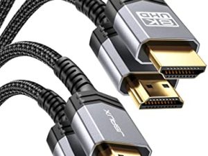 8K HDMI Cables 2.1 6FT 2-Pack,JSAUX 48Gbps 8K & 4K Ultra High Speed Cords(8K@60Hz 7680x4320
