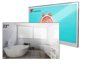 elecsung 22inch Smart Mirror TV for Bathroom IP66 Waterproof with Integrated HDTV(ATSC) Tuner and Built-in Wi-Fi