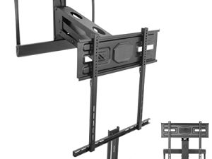 Mount-It! Fireplace TV Mount | Above Fireplace Pull Down Mantel TV Wall Mount with Spring Assist | Fits 40 - 70 Inches up to VESA 600x400