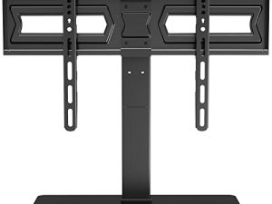 MOUNT PRO Swivel Universal TV Stand/Base - Table top TV Stands for 37 to 70 Inch LCD LED TVs - 9 Levels Height Adjustable TV Mount Stand with Tempered Glass Base