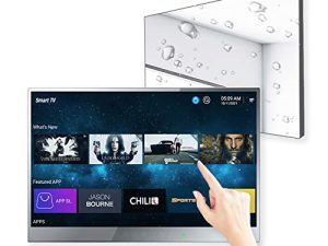 elecsung 22 inch Smart TV for Bathroom Mirror IP66 Waterproof Full HD with Wi-fi and Bluetooth (ATSC) Tuner (Full Screen Touch Panel+Android 7.1)