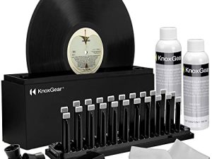 Knox Gear Record Cleaner Kit - Vinyl Record Cleaning Kit to Reduce Static & Skips - Vinyl Cleaning Kit to Clean Dust and Fingerprints - Includes Vinyl Record Cleaner Fluid
