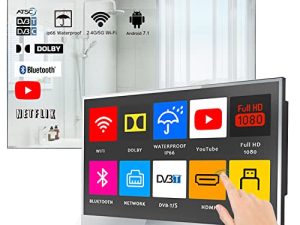 Soulaca Smart 22 inches Touchscreen Magic Mirror LED TV for Bathroom ATSC Tuner WiFi Bluetooth Integrated Vanishing (Full Touch Screen &Touch Key) Clearance