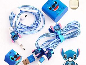ZOSTLAND DIY Protectors Phone Ring Blue ET Cable 5W 18W USB Charger Data Line Earphone Wire Saver Protector Compatible with iPhone 5S 6 6S 7 8 Plus X 11 12 13 14 Max IPad (Basic Styles