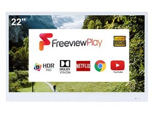 elecsung 22inch White Smart TV for Bathroom IP66 Waterproof Android 11.0 System with Integrated HDTV(ATSC) Tuner and Wi-Fi&Bluetooth