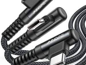 AINOPE Right Angle USB Type C Cable [3-Pack 3.3ft/6.6ft/10ft] 3.1A Fast Charging USB to USB C Cable