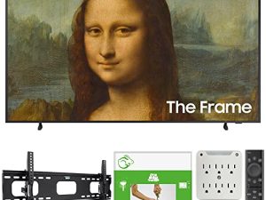 SAMSUNG QN65LS03BA 65 inch The Frame QLED 4K UHD Quantum HDR Smart TV (2022) Bundle with TaskRabbit Installation Services + Deco Gear Wall Mount + HDMI Cables + Surge Adapter