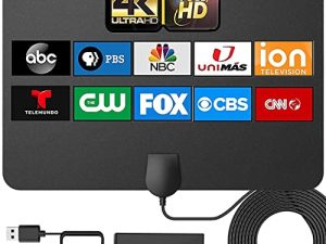 TV Antenna - Digital Antenna for TV Support 4K 1080p Antenna TV Digital HD Indoor -TV Antenna for Smart TV and All Older TV's -Signal Booster 16FT Coax HDTV Cable