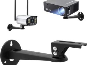 Drsn Mini Projector Wall Mount/Projector Hanger/CCTV Security Camera Housing Mounting Bracket - for CCTV/Camera/Projector/Webcam - with Load 11 lbs Length 7.8 inch - Rotation 360° (Black)
