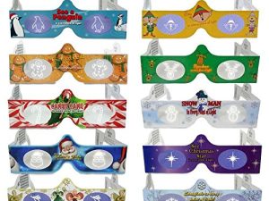 3D Christmas Glasses - 10 Pack Holiday Specs - Hologram Holiday Images